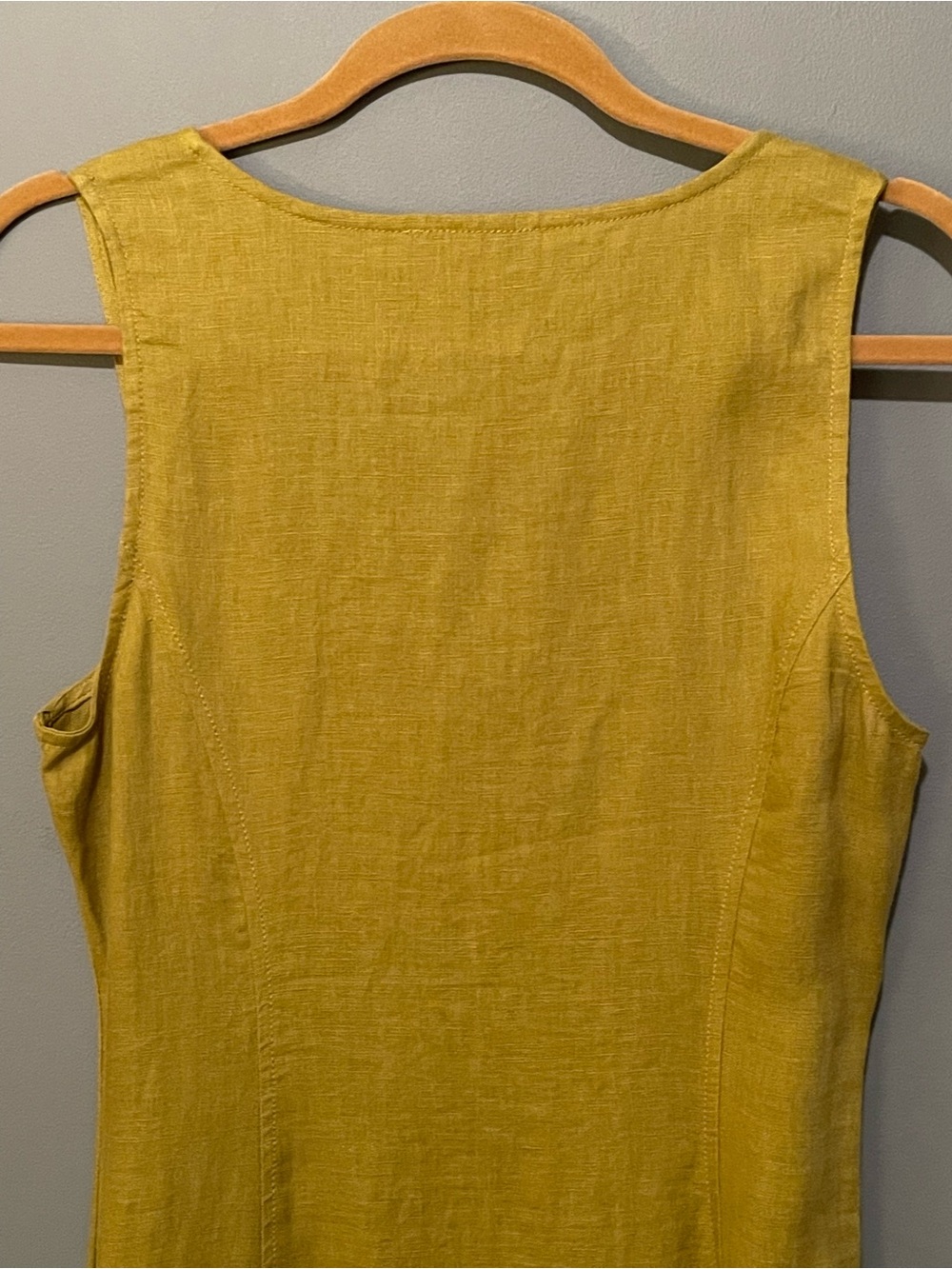 NWT Madewell Mustard Linen Blend Button Front Midi Dress 6 - Picture 8 of 14